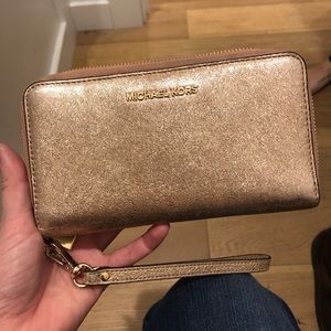 COPY - Rose gold glitter Michael kors wallet/wristlet.